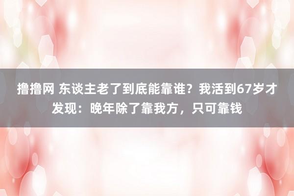 撸撸网 东谈主老了到底能靠谁？我活到67岁才发现：晚年除了靠我方，只可靠钱