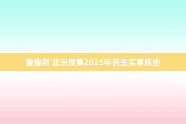 撸撸射 北京搜集2025年民生实事陈迹