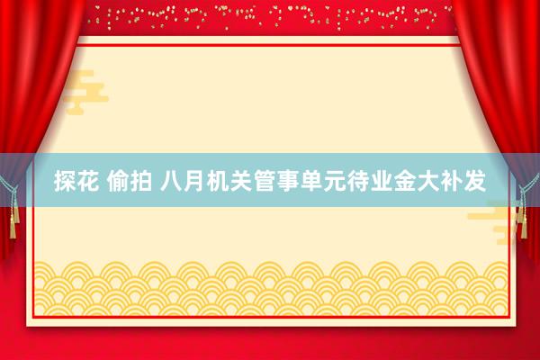 探花 偷拍 八月机关管事单元待业金大补发