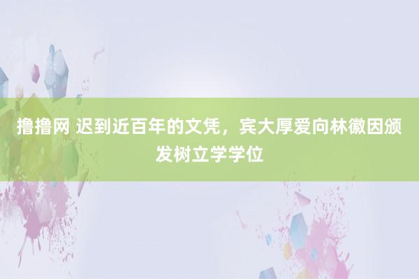 撸撸网 迟到近百年的文凭，宾大厚爱向林徽因颁发树立学学位