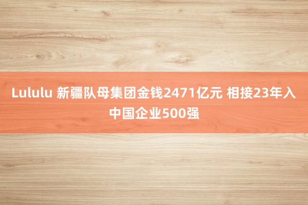 Lululu 新疆队母集团金钱2471亿元 相接23年入中国企业500强