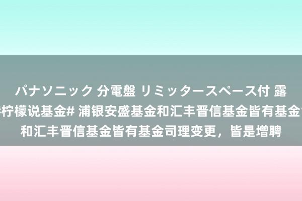 パナソニック 分電盤 リミッタースペース付 露出・半埋込両用形 #柠檬说基金# 浦银安盛基金和汇丰晋信基金皆有基金司理变更，皆是增聘