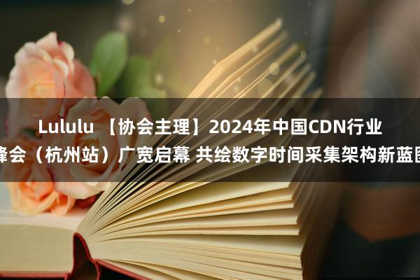 Lululu 【协会主理】2024年中国CDN行业峰会（杭州站）广宽启幕 共绘数字时间采集架构新蓝图