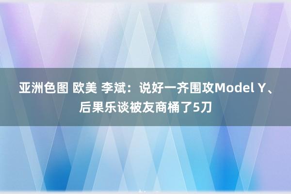 亚洲色图 欧美 李斌：说好一齐围攻Model Y、后果乐谈被友商桶了5刀