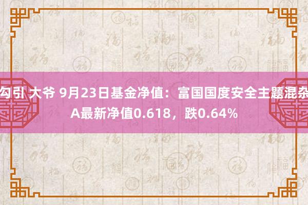 勾引 大爷 9月23日基金净值：富国国度安全主题混杂A最新净值0.618，跌0.64%