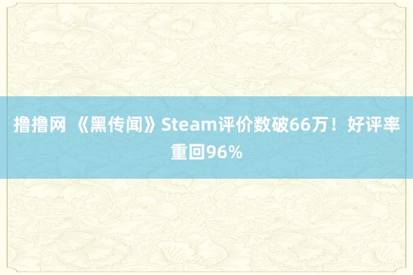 撸撸网 《黑传闻》Steam评价数破66万！好评率重回96%