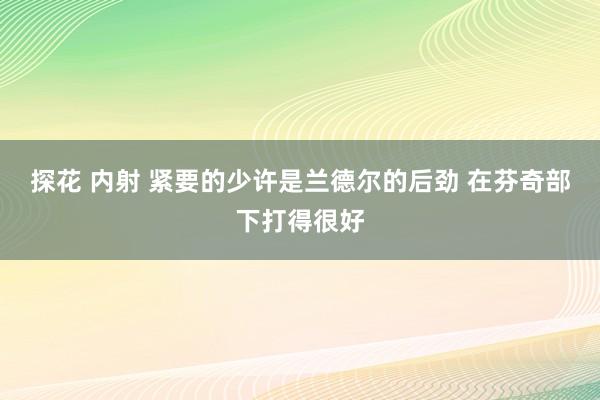 探花 内射 紧要的少许是兰德尔的后劲 在芬奇部下打得很好