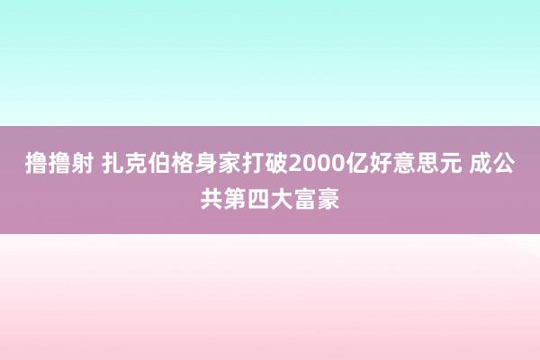 撸撸射 扎克伯格身家打破2000亿好意思元 成公共第四大富豪