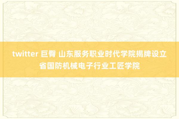 twitter 巨臀 山东服务职业时代学院揭牌设立省国防机械电子行业工匠学院