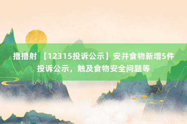 撸撸射 【12315投诉公示】安井食物新增5件投诉公示，触及食物安全问题等