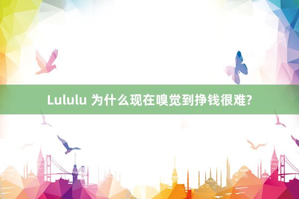 Lululu 为什么现在嗅觉到挣钱很难?