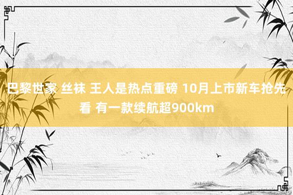 巴黎世家 丝袜 王人是热点重磅 10月上市新车抢先看 有一款续航超900km