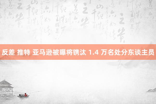 反差 推特 亚马逊被曝将镌汰 1.4 万名处分东谈主员