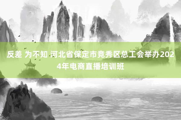 反差 为不知 河北省保定市竞秀区总工会举办2024年电商直播培训班