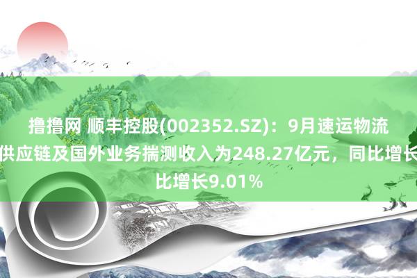 撸撸网 顺丰控股(002352.SZ)：9月速运物流业务、供应链及国外业务揣测收入为248.27亿元，同比增长9.01%