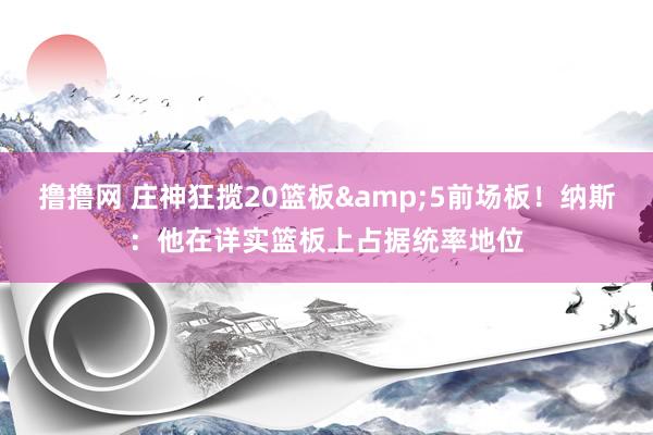 撸撸网 庄神狂揽20篮板&5前场板！纳斯：他在详实篮板上占据统率地位