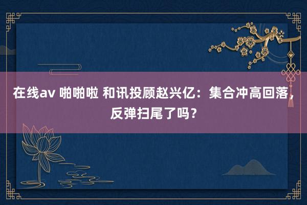 在线av 啪啪啦 和讯投顾赵兴亿：集合冲高回落，反弹扫尾了吗？