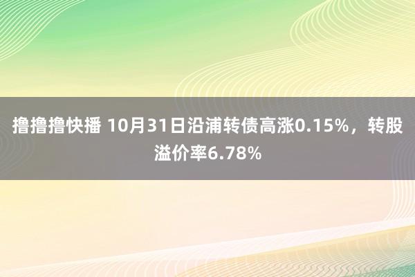 撸撸撸快播 10月31日沿浦转债高涨0.15%，转股溢价率6.78%