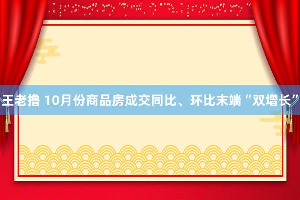 王老撸 10月份商品房成交同比、环比末端“双增长”