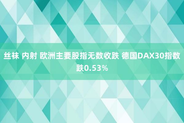 丝袜 内射 欧洲主要股指无数收跌 德国DAX30指数跌0.53%