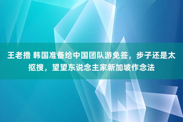 王老撸 韩国准备给中国团队游免签，步子还是太抠搜，望望东说念主家新加坡作念法