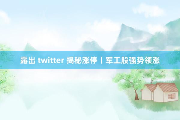 露出 twitter 揭秘涨停丨军工股强势领涨