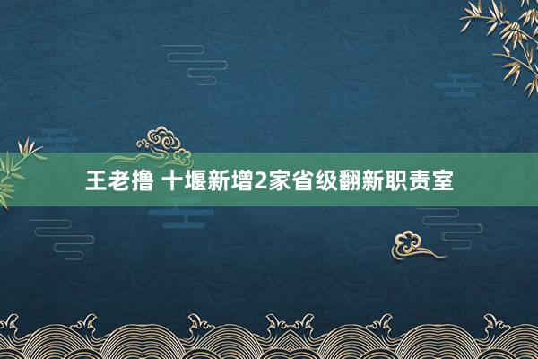 王老撸 十堰新增2家省级翻新职责室