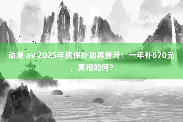 动漫 av 2025年医保补助再晋升：一年补670元，真相如何？