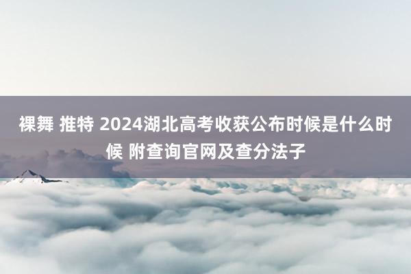 裸舞 推特 2024湖北高考收获公布时候是什么时候 附查询官网及查分法子