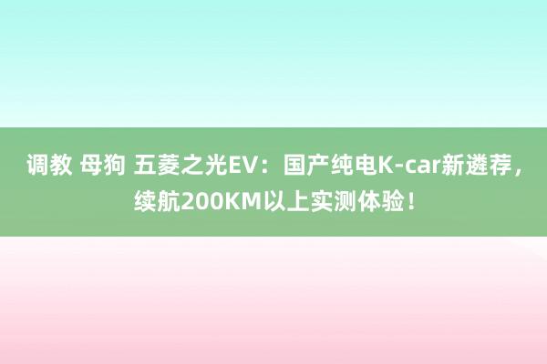 调教 母狗 五菱之光EV：国产纯电K-car新遴荐，续航200KM以上实测体验！