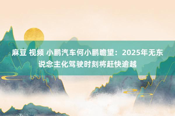 麻豆 视频 小鹏汽车何小鹏瞻望：2025年无东说念主化驾驶时刻将赶快逾越