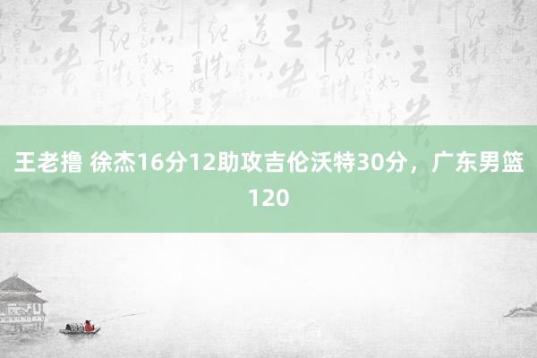 王老撸 徐杰16分12助攻吉伦沃特30分，广东男篮120