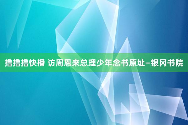 撸撸撸快播 访周恩来总理少年念书原址—银冈书院