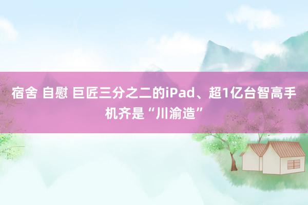 宿舍 自慰 巨匠三分之二的iPad、超1亿台智高手机齐是“川渝造”