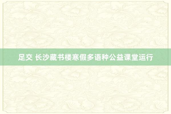 足交 长沙藏书楼寒假多语种公益课堂运行