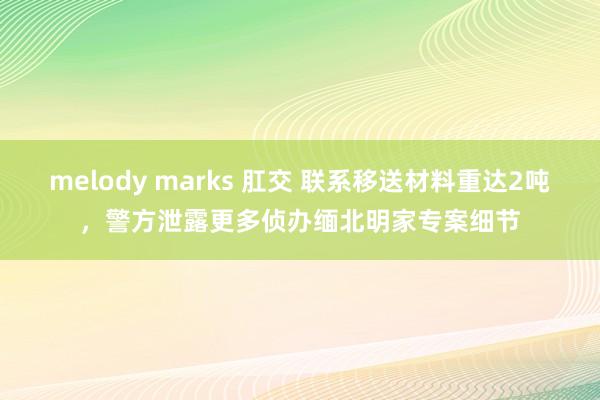 melody marks 肛交 联系移送材料重达2吨，警方泄露更多侦办缅北明家专案细节