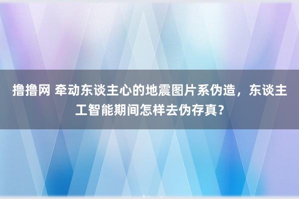 撸撸网 牵动东谈主心的地震图片系伪造，东谈主工智能期间怎样去伪存真？