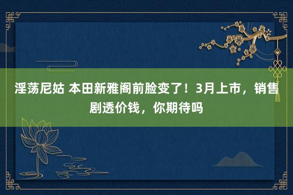 淫荡尼姑 本田新雅阁前脸变了！3月上市，销售剧透价钱，你期待吗